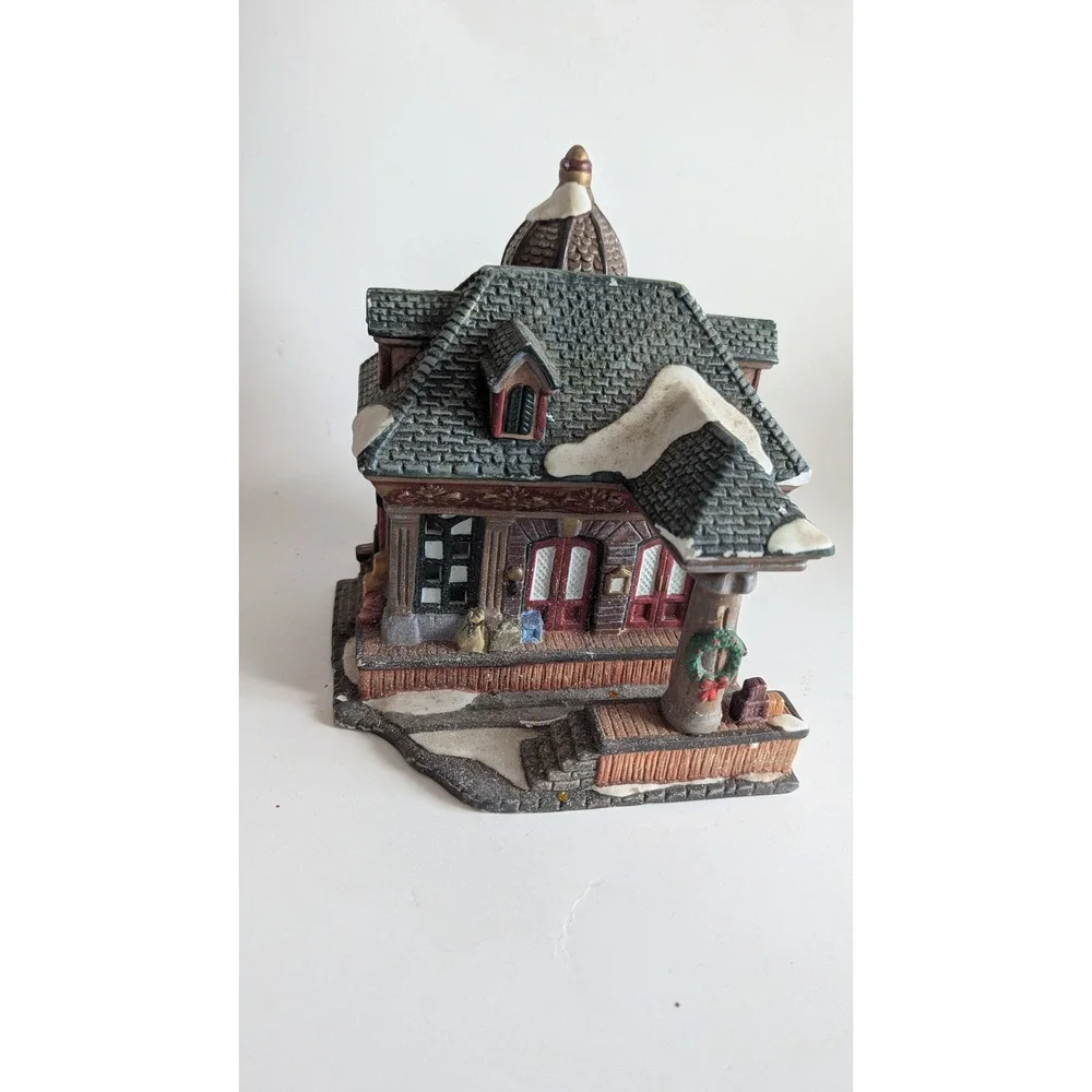 Trolley Station Christmas Village Building Ceramic Snow Domed Roof Victorian